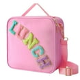 thumbnail image 1 of Insulated Lunch Bag With Adjustable Shoulder Strap,Nylon Preppy Lunch Box Large Insulated Lunch Bag Reusable Lunch Tote Bag with Smiley Preppy LunchBag for Travel Picnic,1PC(Pink), 1 of 8