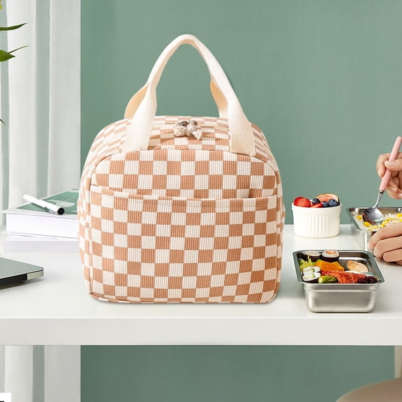 Insulated Lunch Bag for Adults, Thermal Tote with Leakproof Liner, Portable Bento Box Carrier for Work Office School Picnic, Reusable Cooler Bag for Men Women, Food Container Holder with Strap