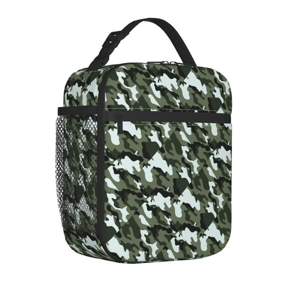 Insulated Lunch Bag Army Camouflage Reusable Lunch Box for Men Women