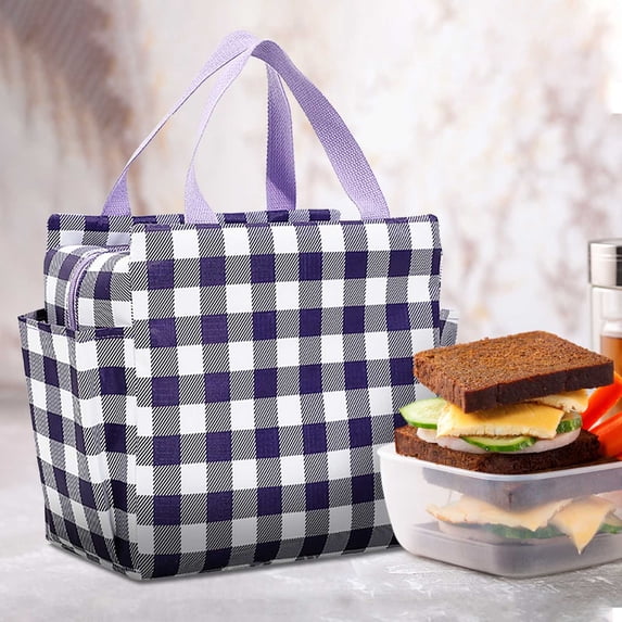 Insulated Lunch Bag Bento Tote Thermal Cooler Bag Portable Food Storage Lunch Carrier Front Pocket Reusable Lunch Box Bag Meal Prep Bag Work Travel Shopping Lunch Tote Cooler Bag