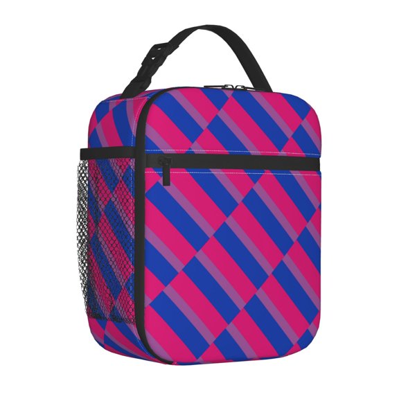 Insulated Lunch Bag Bisexual Pride Flag Reusable Lunch Box for Men Women