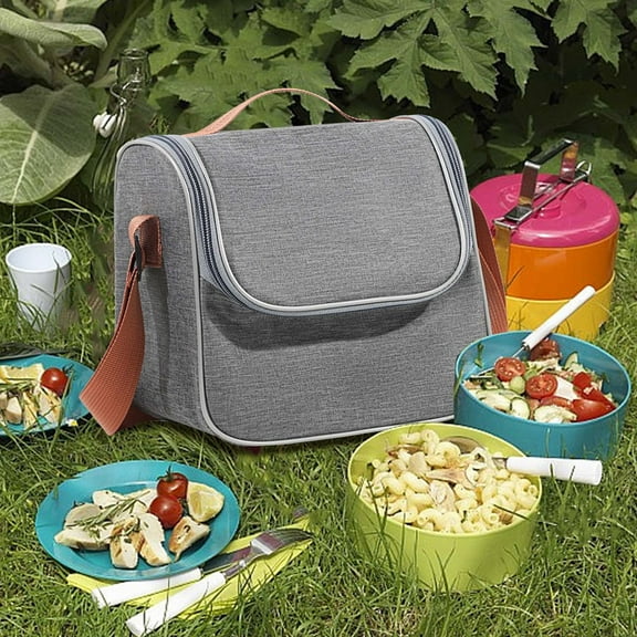 Insulated Lunch Bag | Cationic Cloth Bento Lunchbox Tote | Ice Retention & Freshness Preservation | Spacious Storage for Meals & Drinks | 21.5x15.5x19.5cm | For Work School Picnic