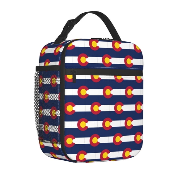 Insulated Lunch Bag Colorado-Texas-Flag Reusable Lunch Box for Men Women
