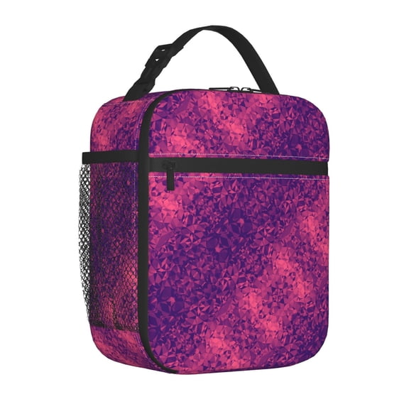 Insulated Lunch Bag Colorful Polygon Frequency Polygon Reusable Lunch Box for Men Women