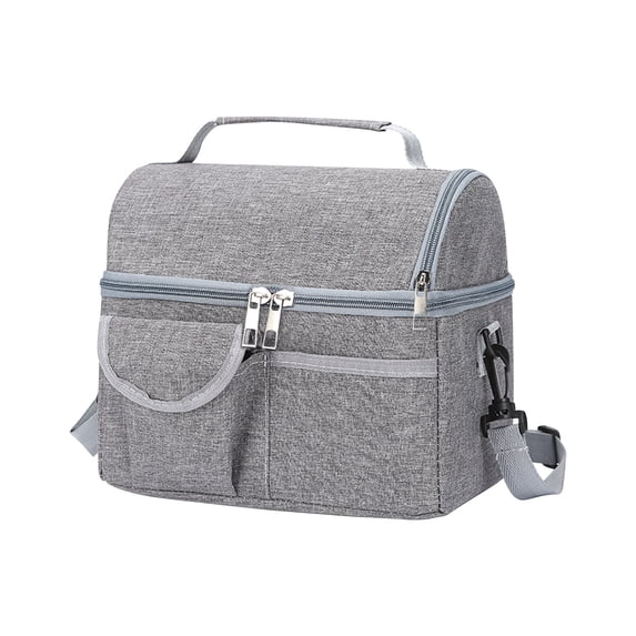 Insulated Lunch Bag,Double Layer Lunch Bag for Women/Men,Large Capacity Insulated Lunch Bag with Shoulder Strap/Handles, Leak Proof Cooler Bag for Work,School,Picnic