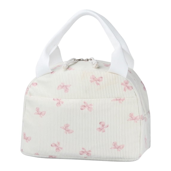 Insulated Lunch Bag For Women Cute Corduroy Lunch Box Reusable Leakproof, Large Capacity Cooler For Adult Work Travel Picnic (B)