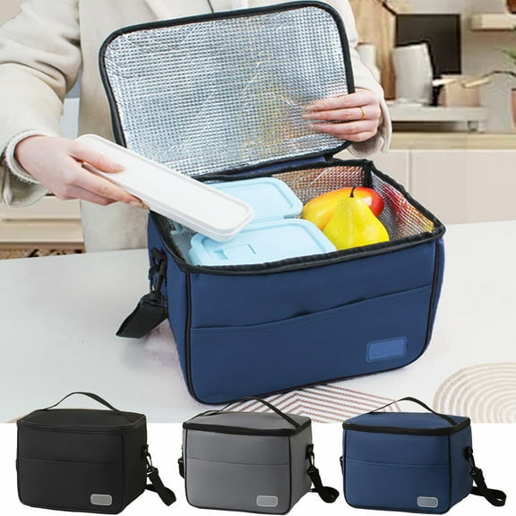 Insulated Lunch Bag Large Capacity 12L Thermal Cooler Tote with Leakproof Liner and Shoulder Strap for Work, Picnic, Camping Food Storage