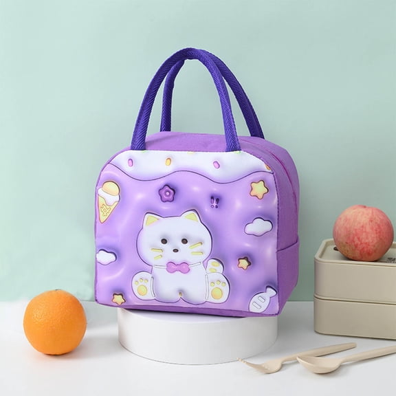 Insulated Lunch Bag Large Capacity | Aluminum Foil Lining | Water-Repellent, Scratch-Resistant | Portable Tote 23x13x19cm | Keeps Food Hot or Cold | Easy Clean | For Work, Picnic, Camping, Outdoor