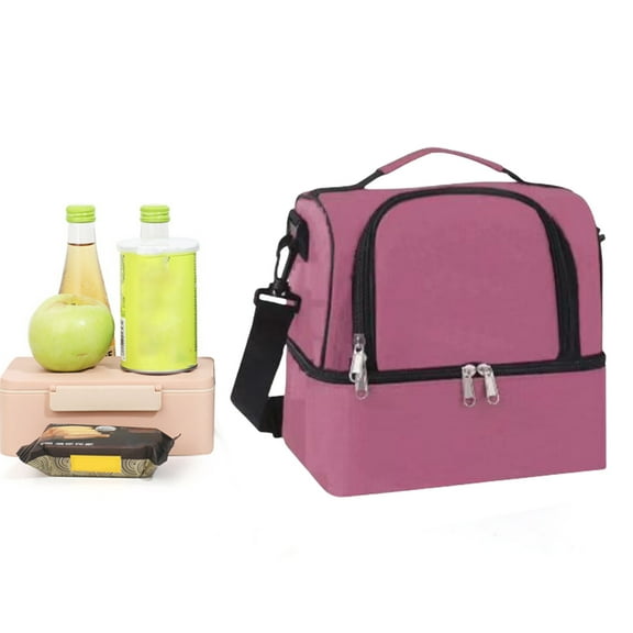 Insulated Lunch Bag,Large Capacity Cooler Bag,Double Layer Thermal Food Tote,Waterproof Leakproof Meal Box Carrier,for Work,School,Picnic,Beach,Hiking Holiday Gifts