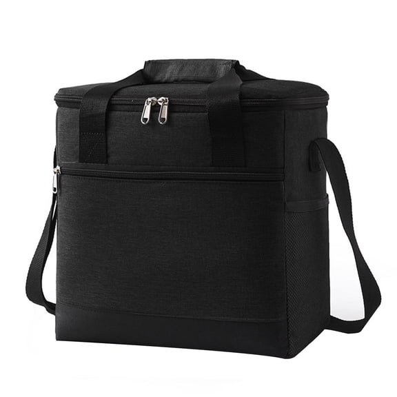 Insulated Lunch Bag Large Capacity Oxford Cloth Portable Handheld For Picnic Work 1 Pack Black