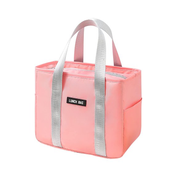 Insulated Lunch Bag Large Capacity Thermal Cooler Tote for Travel Picnic Food Storage Pouch Leakproof Food Delivery Storage Container for Outdoor Use, Pink