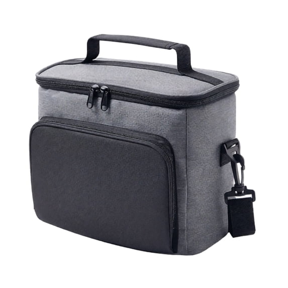 Insulated Lunch Bag | Large Insulated Cooler Bag for Work, Canvas Lunch Bag with Shoulder Strap for Men and Women, Grey Insulated Tote Bag