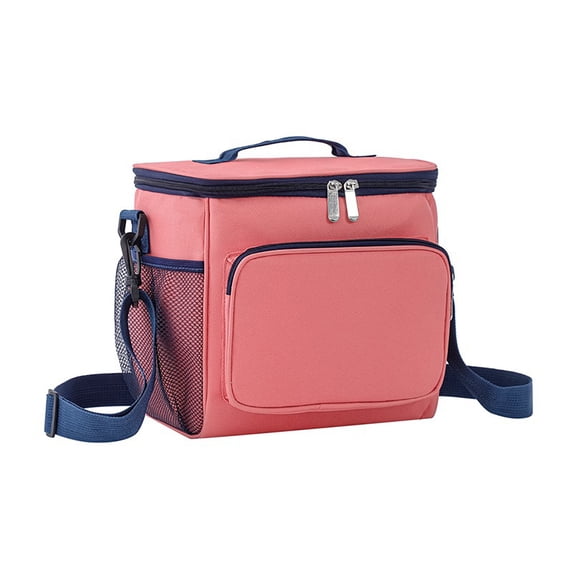 Insulated Lunch Bag For Lunch Box,Large Capacity Bento Bag,Leak Proof Thermal Lining,Reusable Lunch Tote,Double Reinforced Zipper,Front Pockets Side Mesh Pockets,Shoulder Strap Portable Handbag
