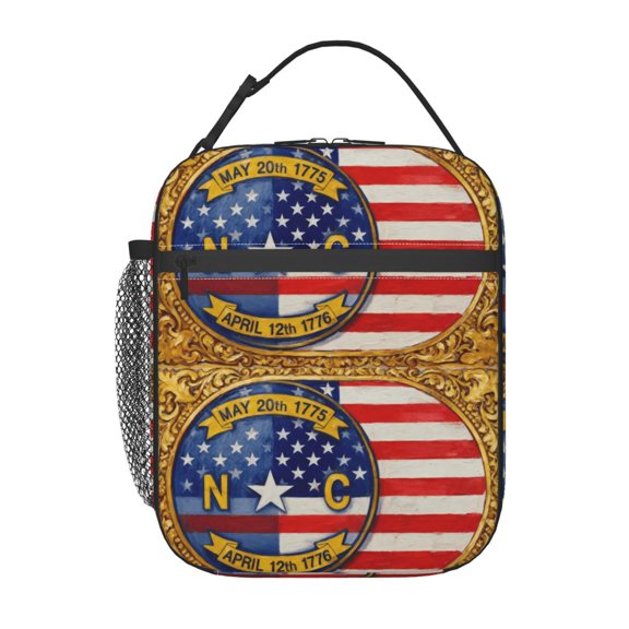 Insulated Lunch Bag Lunch Box for Adult America-Carolina Flag Painted Reusable Lunch Bag