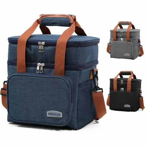 Insulated Lunch Bag for Men & Women - 12.5L Large Leakproof Lunch Box for Work,School,Picnics - Reusable Durable Cooler Tote with Cute Design,Keeps Food Fresh & Cold (Blue)