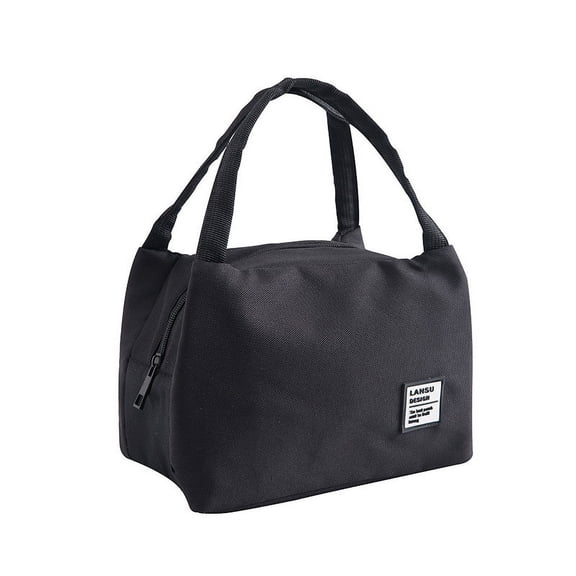 Insulated Lunch Bag for Men Women, Reusable Leakproof Lunch Box Container, Small Portable Thermal Snack Bag, Reusable Travel Office Work Beach Black Cooler Tote Bag for Adults,Black