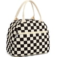 thumbnail image 1 of Insulated Lunch Bag for Men & Women, Reusable Small Cooler Tote for Work, Travel & Picnic, Adult Lunch Box with Compact & Durable,Corduroy Plaid Black, 1 of 7
