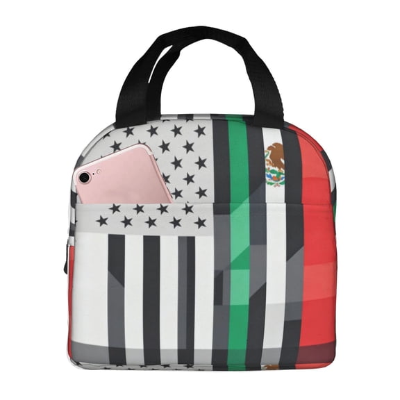 Insulated Lunch Bag Mexican Roots Reusable Office Cooler Lunch Tote Bag For Women Men - Ideal For Daily Lunching