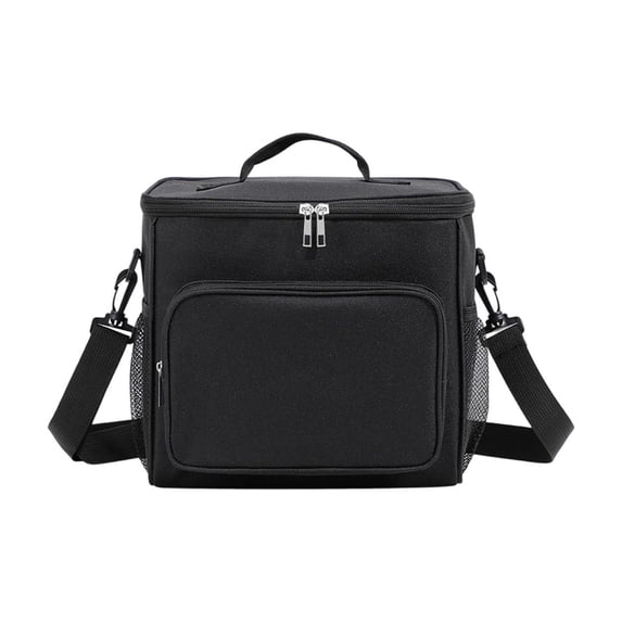 Insulated Lunch Bag, Portable Cooler Tote with Strap and Handle, 10.24" X 9.45" X 6.69", Waterproof Oxford Cloth, Reusable Lunch Box for Travel, Office, Picnic, Outdoor
