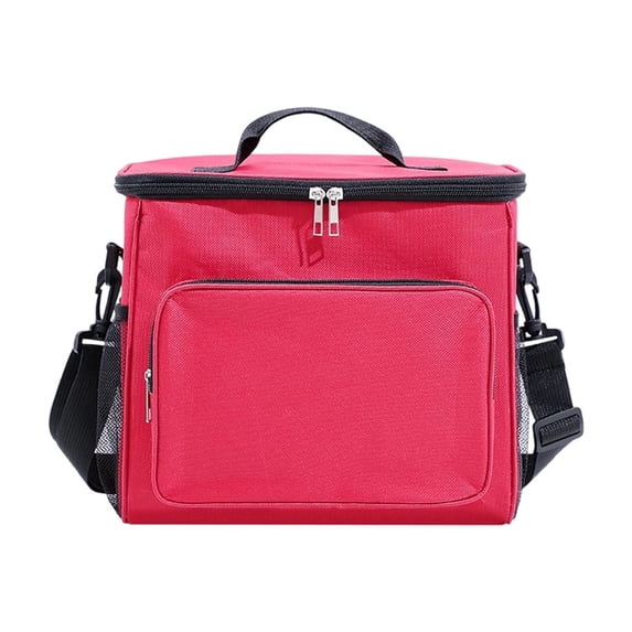 Insulated Lunch Bag, Portable Cooler Tote with Strap and Handle, 10.24" X 9.45" X 6.69", Waterproof Oxford Cloth, Reusable Lunch Box for Travel, Office, Picnic, Outdoor