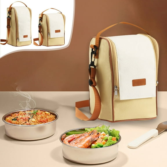 Insulated Lunch Bag, Portable Shoulder Lunchbox Tote with Insulated Lining for Temperature Control, Large 32.7x17x17cm Interior Fits Multiple Containers, for Educational, Office, and Outdoor