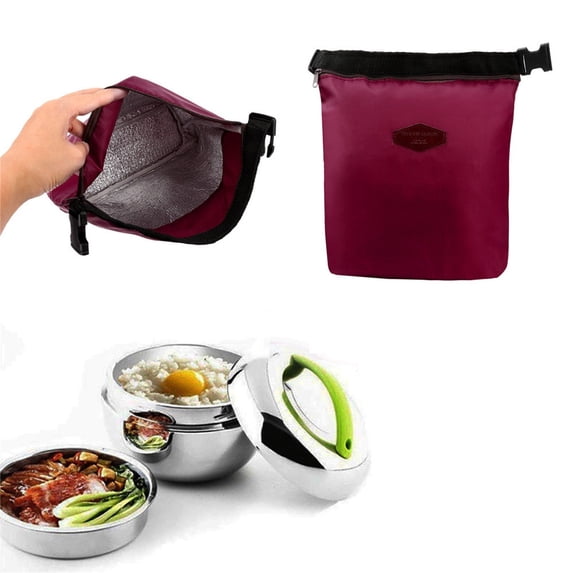 Insulated Lunch Bag Portable Waterproof Zippered Small Lunch Tote with Buckle, Thermal Leakproof Soft Cooler Bag for Women Men Office School Work Picnic