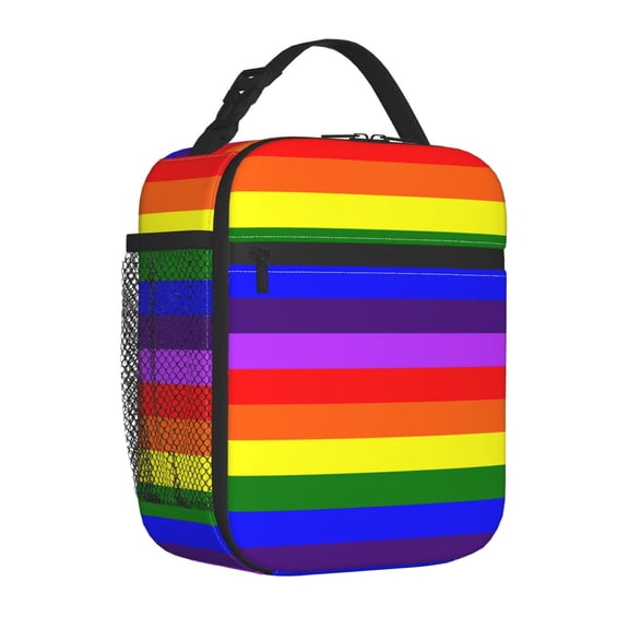 Insulated Lunch Bag Pride Rainbow Flag Pattern Reusable Lunch Box for Men Women