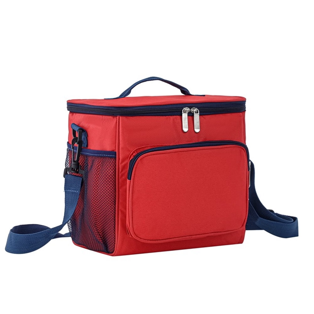 MIER Large Lunch Box for Men Insulated Lunch Bags, Red Stripes