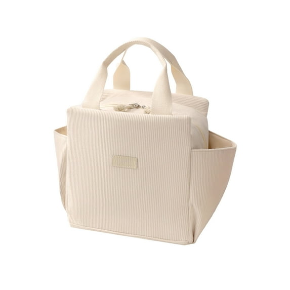 Insulated Lunch Bag, Reusable Lunch Tote, Large Capacity Corduroy Lunch Box for Work Picnic Travel, Stylish Durable Portable Cooler Bag for Men and Women