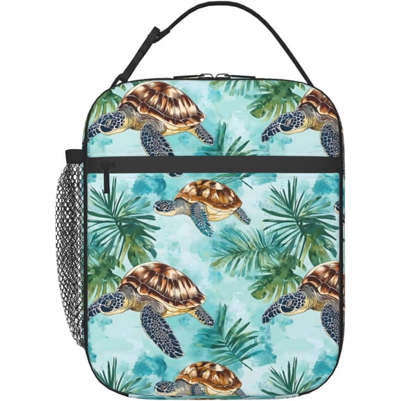 Insulated Lunch Bag - Reusable Lunch Tote for Office, Work, Picnic, Travel - Sea Turtle Design - Durable, Thermal Insulated, Leakproof for Adults - Marine, High-Quality PolyesterUnisex