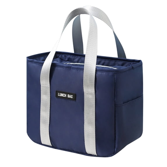 Insulated Lunch Bag,Reusable Portable Bento Bag,Water-Proof Reusable Portable Lunch Tote Bags,Leakproof Cooler Food Lunch Containers,Reusable Lunch Tote Bags for Work,Travel,Outdoor,Z4-Navy Blue
