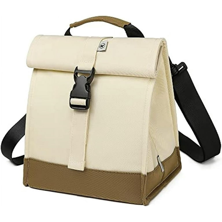 Insulated Lunch Bag Rolltop Lunch Box Medium Lunch Cooler Tote for Women Girls Teens and Adults White Walmart