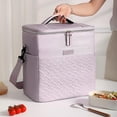thumbnail image 1 of Insulated Lunch Bag with Shoulder Strap, Reusable Leakproof Cooler Tote, Waterproof Aluminum Foil Lining, Portable Meal Bag for Work, Academy, and Picnic, Purple, by FAJHHA, 1 of 7