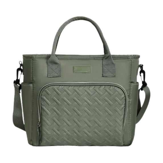 Insulated Lunch Bag with Shoulder Strap - Reusable Leakproof Cooler Tote for Work, Picnics & Travel - Durable Polyester, Large Capacity for Adults,Green