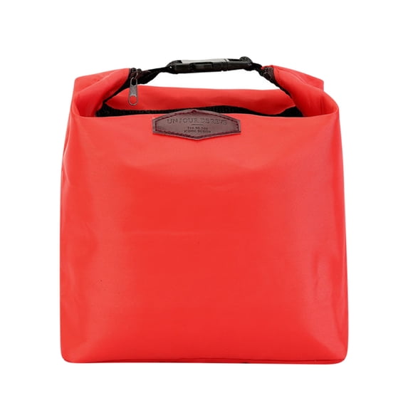 Insulated Lunch Bag Small Cool Bag with Zipper, Portable Thermal Picnic Bag for Work Office Outdoor, Water Resistant Nylon Food Container Carrier,Red