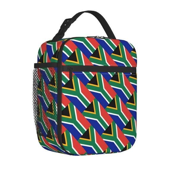 Insulated Lunch Bag South African Flag Reusable Lunch Box for Men Women