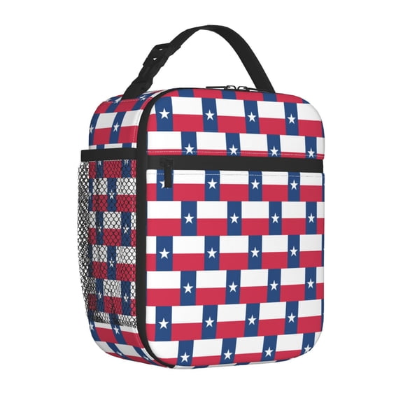 Insulated Lunch Bag Star-Texas-Flag Reusable Lunch Box for Men Women