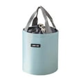 thumbnail image 1 of Insulated Lunch Bag Thermal Food Carrier Large Cylinder Thermal Lunch Bag Foil Insulated Round Food Carrier Pouch with Front Pocket for Work Commuting Campus Picnic Travel Light Blue, 1 of 5