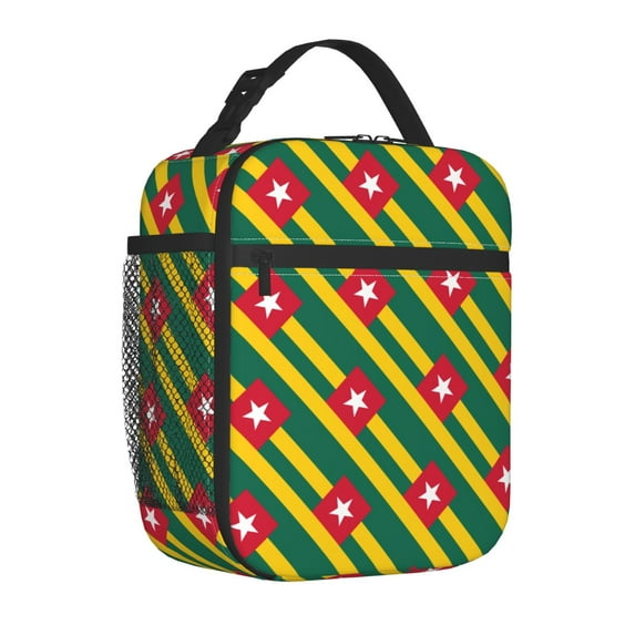 Insulated Lunch Bag Togolese-Flag Reusable Lunch Box for Men Women