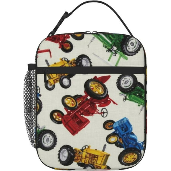 Insulated Lunch Bag Vintage Tractors Car Lunch Box Zipper Soft Bag Reusable Lunch Bag For Work, Outdoor