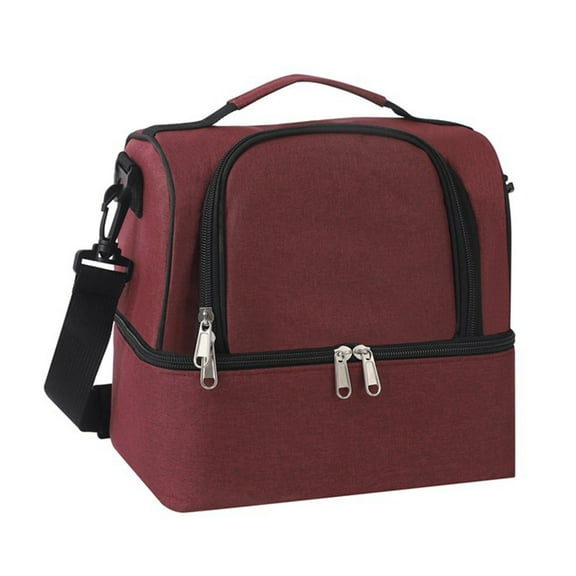 Insulated Lunch Bag with Waterproof Double Layer, Dual Compartment, Large Capacity for Work or Travel, Keeps Food Warm or Cold up to 8 Hours, Lightweight Cooler Bag for Picnics Hiking Beach Trips.