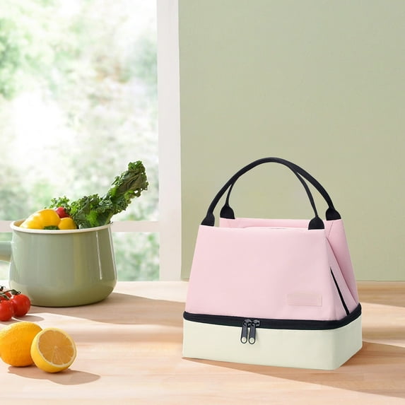 Insulated Lunch Bag | Waterproof Freezable Cooler Tote | Adjustable Shoulder Strap | Portable Cloth Food Storage | Spacious Zipper Closure | 24x20x14cm | Hot Cold Office Picnic Travel