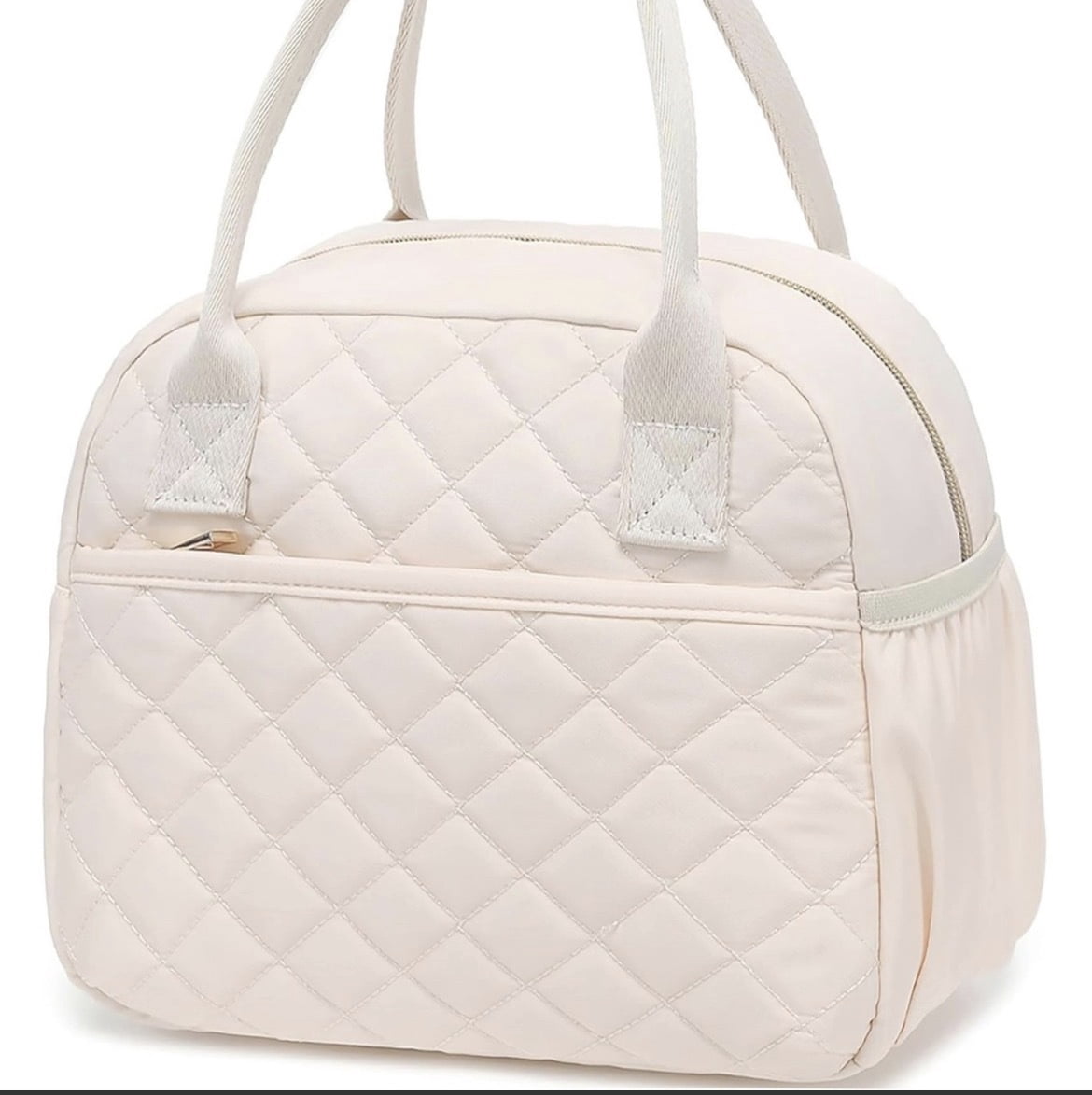 Insulated Lunch Bag Waterproof Oxford Diamond Quilted for Office School Travel