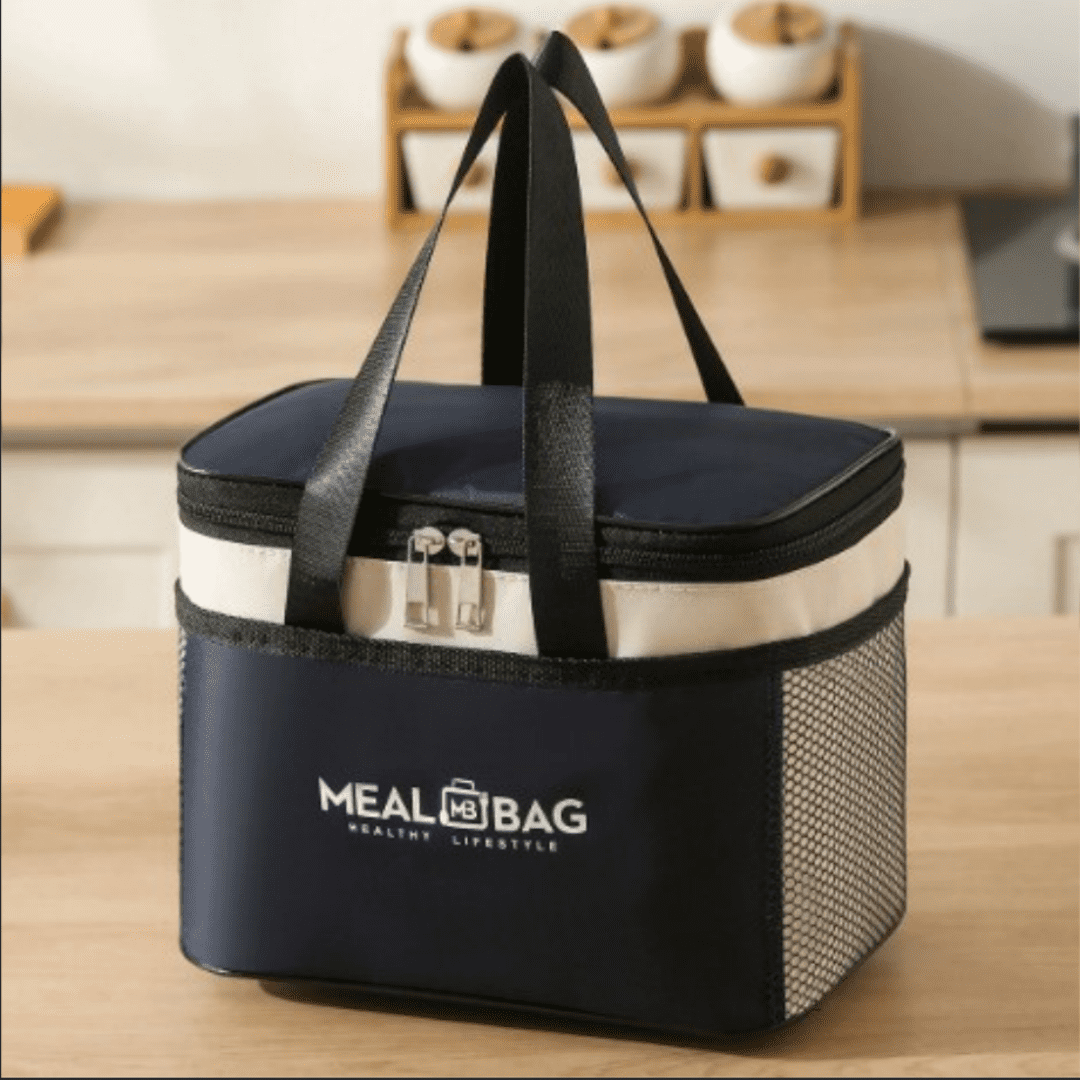 Insulated Lunch Bag Waterproof Oxford with Mesh Pocket for Office School