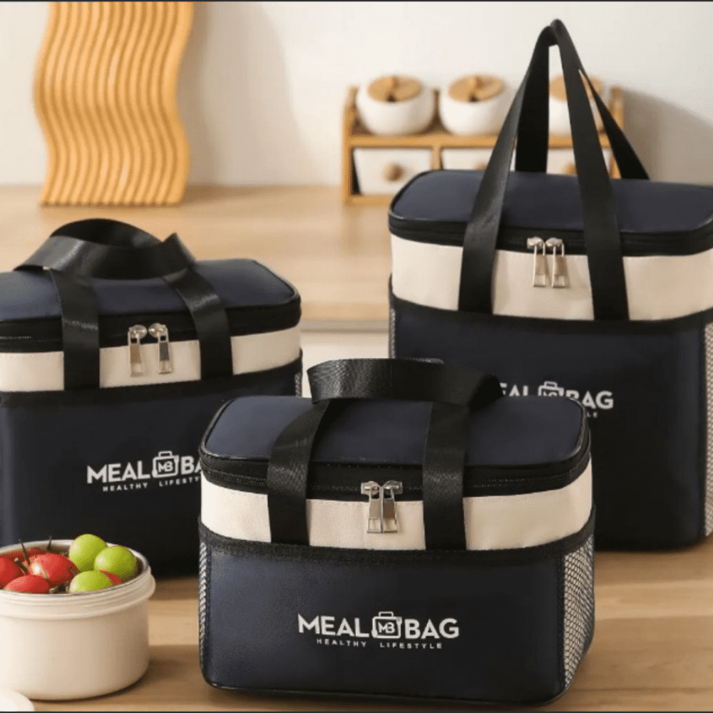 Insulated Lunch Bag Waterproof Oxford with Mesh Pocket for Office School