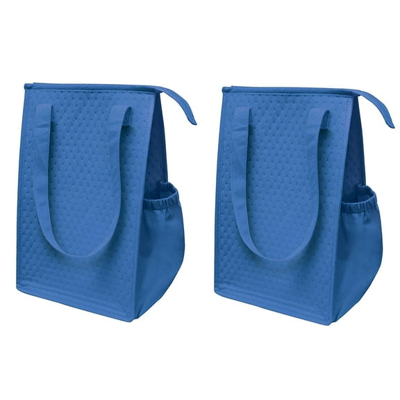 Insulated Lunch Bag Wine Cooler Tote Reusable Tall Water Bottle Carrier For Adults Men Women | Royal (PACK OF 2 FOR PRICE OF 1)