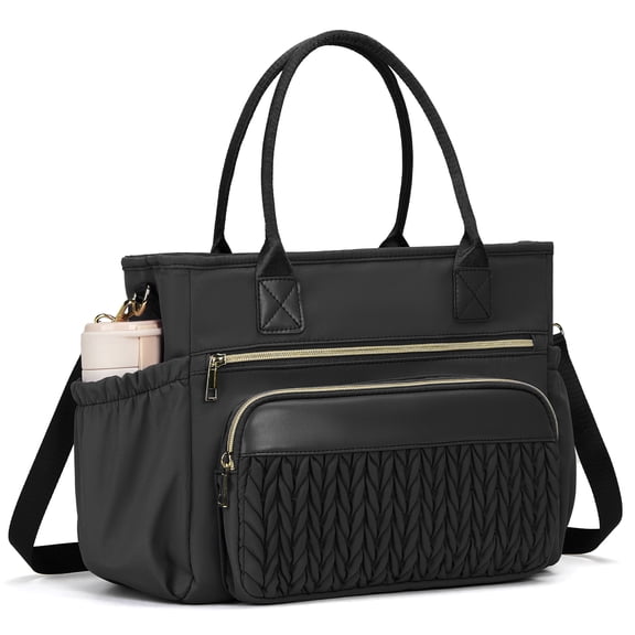 Holuxer Large Lunch Bag for Women Adult Lunchbox Purse for Work, 14L Leakproof Cooler Lunchbag Box for Woman Picnic Beach, Insulated Tote Bags (Black)