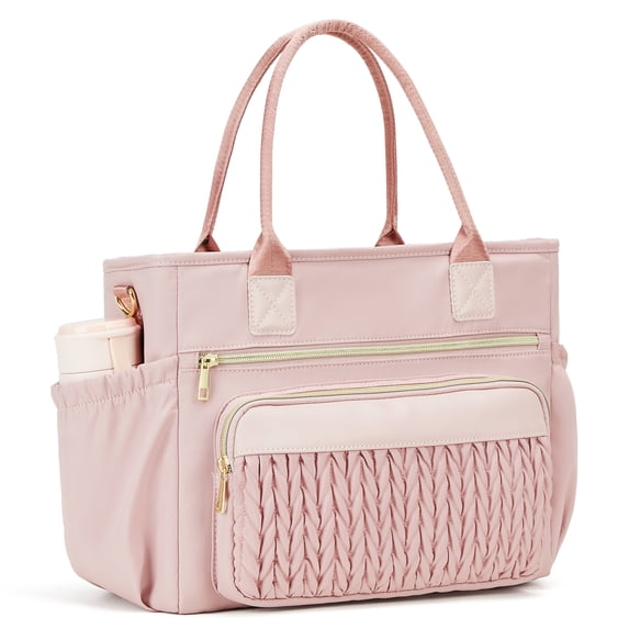 Holuxer Insulated Lunch Bag Women, Adult Lunchbox Womens, Large Leakproof Cooler Bag for Work Picnic Beach, Reusable Lunch Tote Bags with Adjustable Shoulder Strap Cup Holder (Pink)