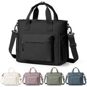 SYCNB Large Insulated Lunch Tote Bag with Shoulder Strap - Adult Lunch Box for Women Men, Work Lunch Bag with Water Bottle Holder, Black