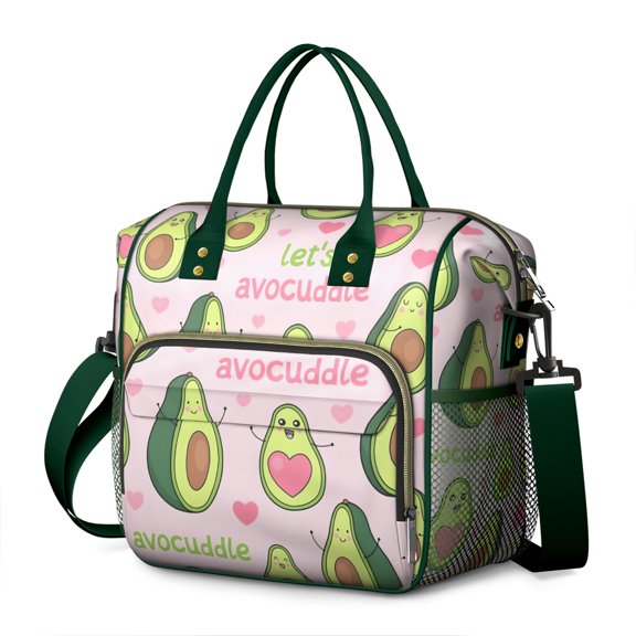 Insulated Lunch Bag Women, Leakproof Large Lunch Box, Reusable Lunch Cooler Bag with Adjustable Strap, Lunch Tote Bag for Work Women,Avocado Pattern Lunch Tote Bags Gifts for Woman, Mom